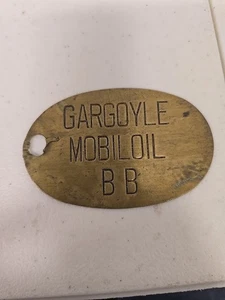 Etiqueta de latón Gárgola Mobiloil años 30 - Imagen 1 de 3