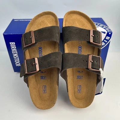 Birkenstock Arizona Soft Footbed Clogs Mocha Suede Leather Unisex Sandals 37-45 - Image 1 of 4