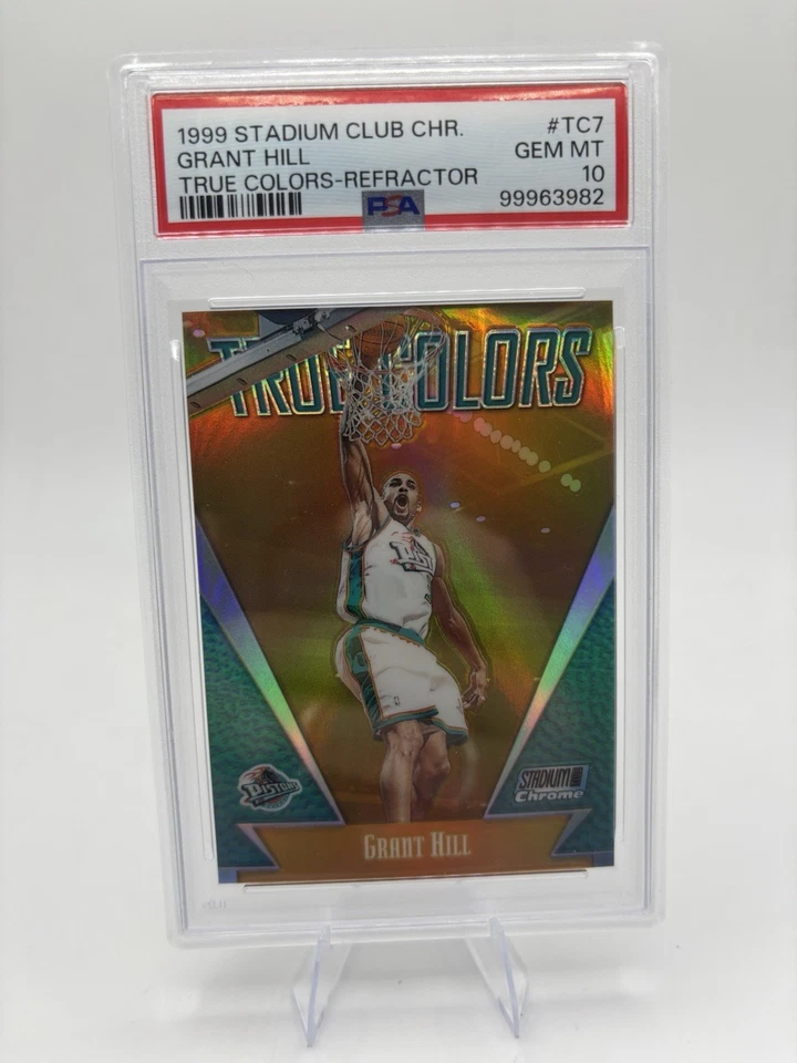 1999-00 Stadium Club cromo colores verdaderos Grant Hill PSA 10 GEMA pistones refractor Foto 1 de 3