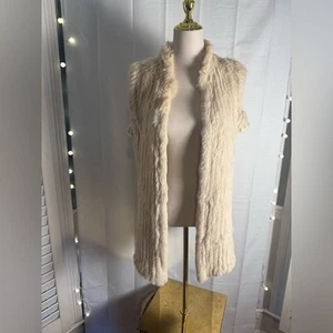 Love Token Creme Kaninchenfell Weste Boho Größe L - Bild 1 von 10