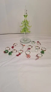 Glass Christmas Tree With Removable Wine Glass Ornaments - Picture 1 of 7
