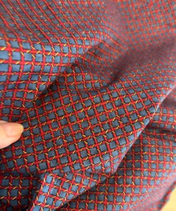 Vtg 42X41 MODA Deb Strain LIBERTY Plaid NAUTICAL Flag ROPE Quilt Fabric Red Blue - Picture 1 of 12