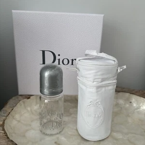 100% AUTENTICO RARO BIBERON VETRO ARGENTO DIOR 125 ML & DIOR COOL BAG - Foto 1 di 14
