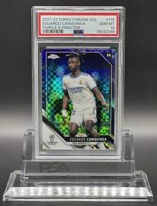 Topps Chrome UCL 2021-22 Eduardo Camavinga /3 Purple X-Fractor PSA 10 Gem POP 1 - Bild 1 von 3