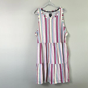 Gap Dress Womens Size XXL 2XL Pink Blue Striped Sleeveless Sundress Pockets - Picture 1 of 13