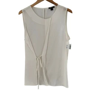 NEW/NWT Essentialist Off-White Silky Sleeveless Blouse Size XL Top Career Office - Picture 1 of 5