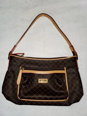 Rioni Signature Shoulder Handbag-ST20259 The Rue Bag - Leather with Logo Design  - Image 1 of 4