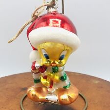 Vtg 2000 Tweety Bird Handblown Glass Christmas Ornament Warner Bros Looney Tunes