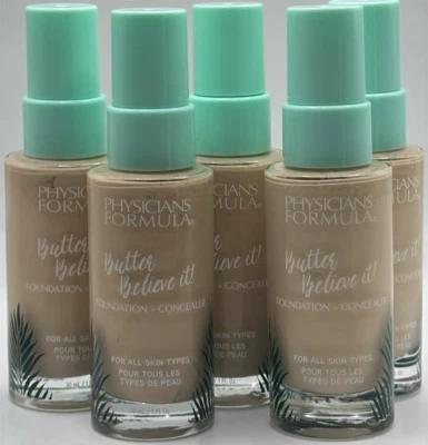5PK Physicians Formula Butter Believe It Foundation & Concealer ~ FAIR ~ NEW - Image 1 of 2