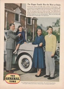Anuncio impreso General Tire 1953 patrocinador actor MGM estrella George Murphy & Family - Imagen 1 de 1
