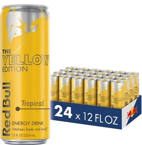 Red Bull Energy Drink, Tropical, Yellow Edition, 12 fl oz (24 Pack) - Picture 1 of 1