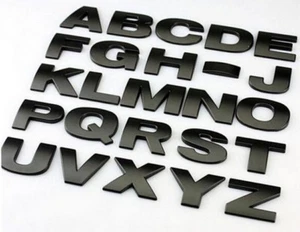 LETTRE chiffre 3D METAL HAUTE QUALITE sticker adhésif auto NOIRE voiture - Bild 1 von 1