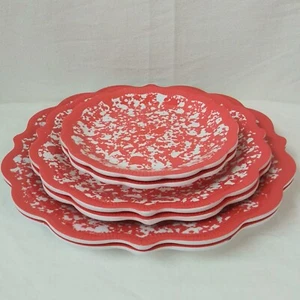 Pioneer Woman Country Splatter Melamine Plate Set Of 6 Piece Coral - Picture 1 of 17