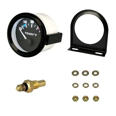 2" 52mm Water Temperature Gauge Water Temp Meter 100-250℉ W/ Sensor Rack - Image 1 of 4