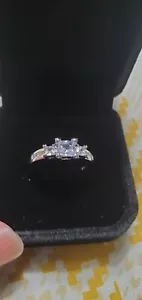 Sterling Silver Plated Pricess Cut Diamond Ring For Women Holiday Gift - Picture 1 of 15