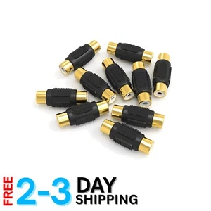 10-Pack Gold-Plated RCA Female to Female Couplers for Optimal Audio Connection - Picture 1 of 9
