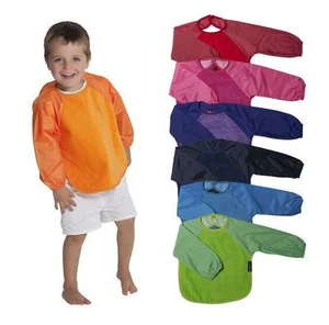 MUM2MUM Large Long Sleeved Bib For Kids 100% Cotton Water Resistant - Picture 1 of 8