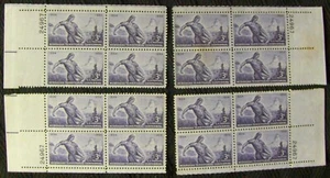 US 3¢ stamp SC #1060 Nebraska Territorial Centennial 4 matching plate blocks MNH - Picture 1 of 1