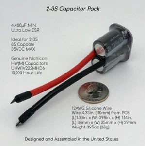 ATOMIC ESC Cap Pack 3-8S / 4,100uF Minimum / 35V / 8S Capable / Made in the USA - Picture 1 of 7