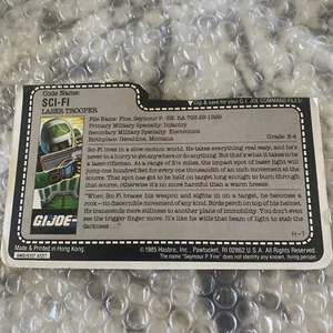 Sci-Fi 1986 Vintage GI Joe Cut Cardback Filecard - Picture 1 of 2