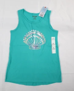 Cat and Jack Kids Girl's Size Medium (7-8) 7/8 Seashell Teal Sleeveless Tank Top - Picture 1 of 11