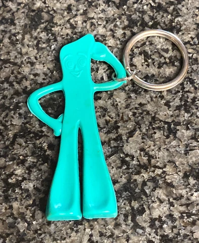 Vintage 1984 Gumby & Pals Rubber Figure Keychain Gumby Used VGC Art Clokey, Rare Cover