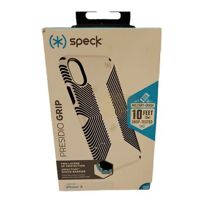 Speck Presido Grip Case For IPhone X White Black 1031311909 - Image 1 of 4