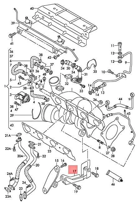Soporte original VW AUDI Eos Golf R32 GTI Rabbit Variant 4Motion 06F145536C - Imagen 1 de 1