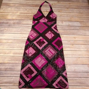 Windsor Halter Dress Sequins Size Small Pink Geometric - Picture 1 of 10