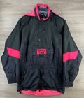 Vintage Nevica 90er Survival schwarz neonrosa Skijacke FS 18 Regenanzug Pullover