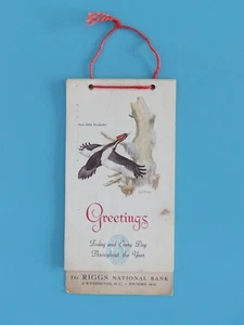 Calendario de pared original vintage 1964 aves raras y en peligro de extinción aparejos abatibles - Imagen 1 de 9