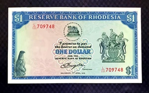 *RARE*  1978 RHODESIA - 1 DOLLAR - P#34 - XF+ - MB9 - Picture 1 of 2