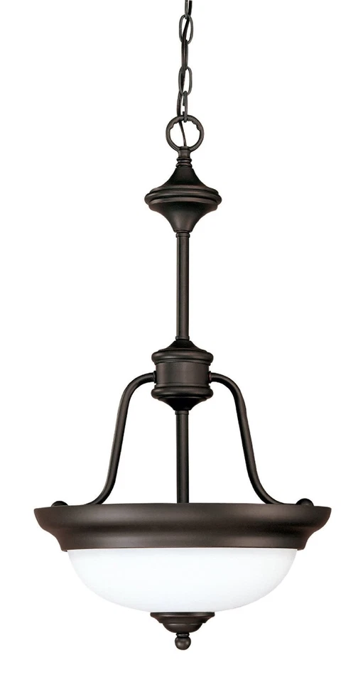 Colgante/lámpara de araña Sudbury bronce y vidrio blanco satinado original $225 Foto 1 de 1