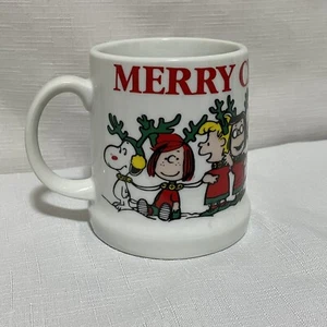 Vintage 1981 Peanuts Gang Merry Christmas Kaffeebecher Made in Japan - Bild 1 von 6