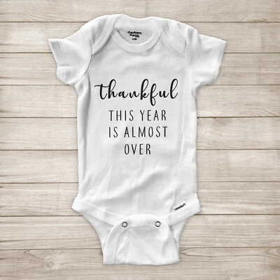 Body Raglán Bebé Infantil Acción de Gracias Año Casi Terminado Ropa Foto 1 de 2