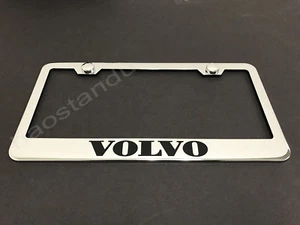 1x VOLVO STAINLESS STEEL LICENSE PLATE FRAME + Screw Caps - Picture 1 of 1