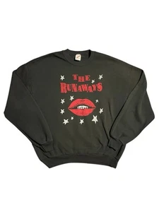 Vintage 80s The Runaways Band Tee Sweater Crewneck Rare Lips Promo - Picture 1 of 7