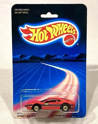 1980’s Hot Wheels Street Beast No. 3975 MOC Red Ferrari 308 w/Gold BW - Image 1 of 4