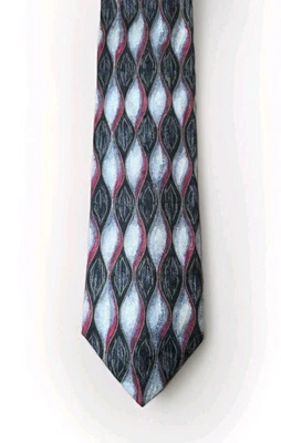 Gravata Fratelli feita à mão 100% seda Itália estampa art déco - Imagem 1 de 4
