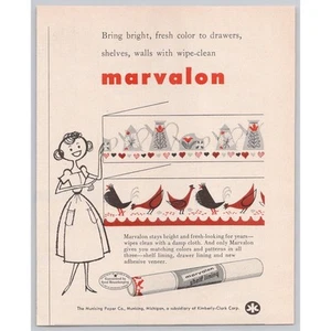 1956 MARVALON Regalfutter Vintage Viertelseite DRUCKANZEIGE Hühner Kaffeekannen - Bild 1 von 1