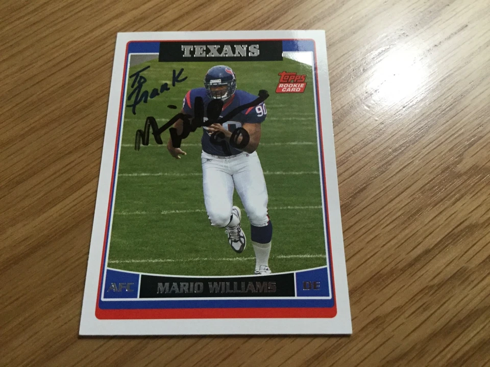 Tarjeta de fútbol americano autografiada Topps Mario Williams 2006 Texans RC #351 Foto 1 de 1