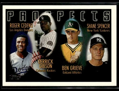 1996 Topps #436 Roger Cedeno / D Gibson / Ben Grieve / S Spencer PROS RC 1002Q - Image 1 of 2