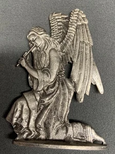 Vintage Metzke Pewter Angel Playing Flute Figure from 1986 3.75” in Christmas - Picture 1 of 11