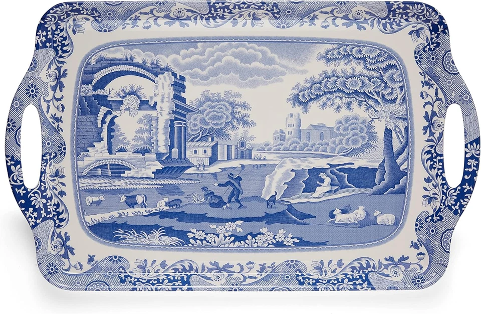 | Large Tray with Handle | Spode Blue Italian Design | Serving Platter | Dessert - Image 1 of 4