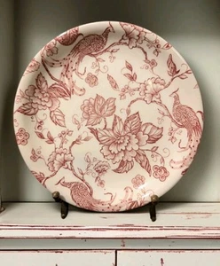 Vintage Biltons Transferware Peacock Plate Pink White 6.75" - Picture 1 of 8