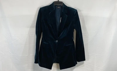 Theory Women's Green Velvet Blazer Size 4 - Image 1 of 4