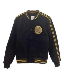 【US Duty Included】DIESEL                    Fabric wool bomber jacket Black× Yel - Picture 1 of 5