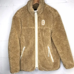 Coach Women's Large Brown Tan Teddy Bear Sherpa Zip Up Jacket Coat CB629 - Picture 1 of 10