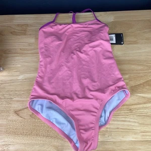 NIKE Swim Girls' Racerback One Piece Swimsuit Lotus Pink Large New - Picture 1 of 8
