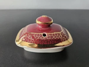 Lid Only Hall 6 Cup Red Burgundy Cinnabar Standard Gold Hollywood 0113 US - Picture 1 of 6